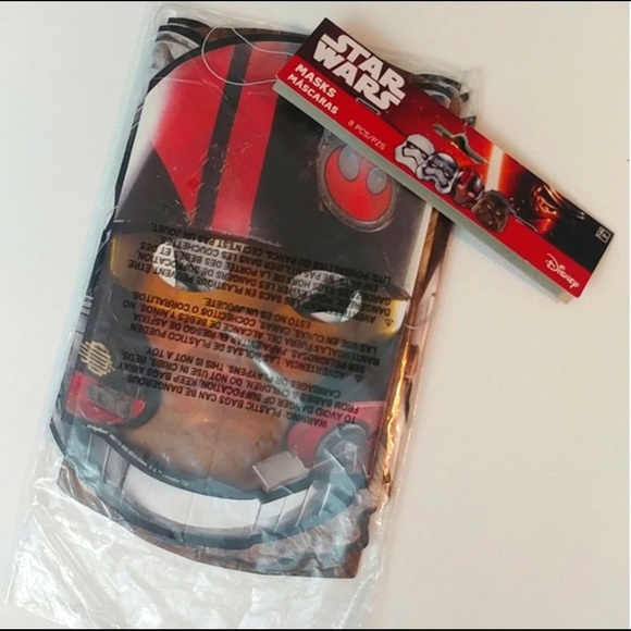 4/$15 🌻 Set of 5 Star Wars The Force Awakens Paper Masks - Picture 3 of 4